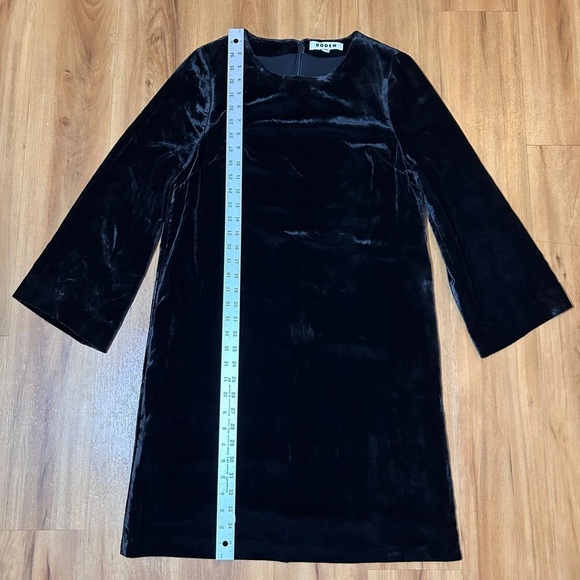 Boden Velvet Black Sheath Dress 6R | Elegant Bell Sleeves Cocktail Party - Picture 4 of 14